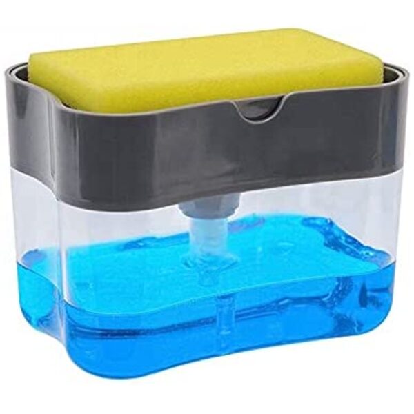 Sponge Holder for Kitchen,"2-in-1 Soap Pump Dispenser and Sponge Holder for Kitchen,Sponge Caddy, Easy One-Hand Use,Countertop Organization,Ideal for Countertop Organization and Dishwashing,